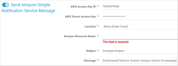 Send Amazon Simple Notification Service Message